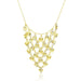 14k Yellow Gold Bib Style Textured Hearts Necklace Necklaces Angelucci Jewelry   