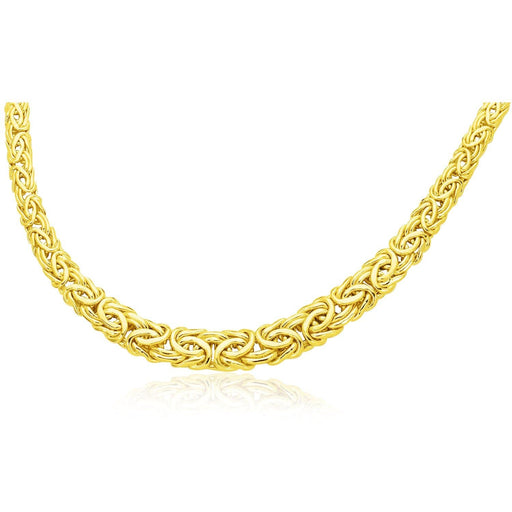 14k Yellow Gold Byzantine Chain Graduated Style Necklace Necklaces Angelucci Jewelry   
