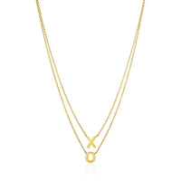 Thumbnail for 14k Yellow Gold Double-Strand Chain Necklace with inchesX inches and inchesO inches Necklaces Angelucci Jewelry   