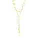 14k Yellow Gold Double Strand Chain with Puffed Heart Lariat Necklace Necklaces Angelucci Jewelry   