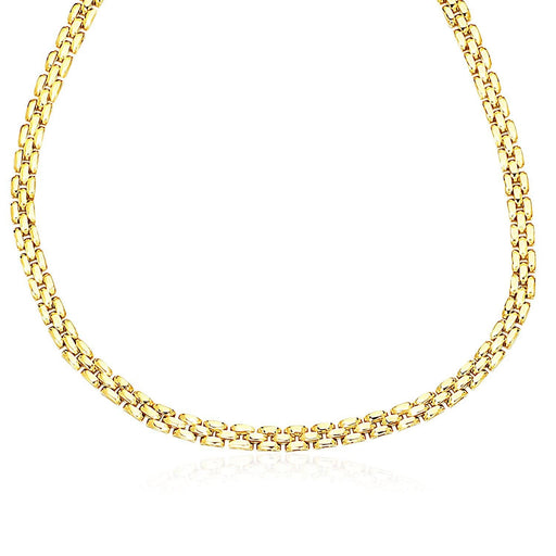 14k Yellow Gold Panther Chain Link Shiny Necklace Necklaces Angelucci Jewelry   