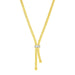 Woven Rope Lariat Necklace with Diamonds in 14k Yellow Gold Necklaces Angelucci Jewelry   