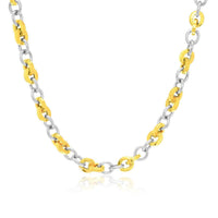 Thumbnail for 14k Two-Tone Gold Stylish Round Link Necklace Necklaces Angelucci Jewelry   