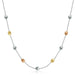 14k Yellow Gold and Sterling Silver Textured Pebbled Stationed Necklace Necklaces Angelucci Jewelry   