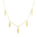 14k Yellow Gold Filigree Leaf Embellished Chain Necklace Necklaces Angelucci Jewelry   