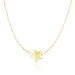 14k Yellow Gold Necklace with Shiny Puffed Sliding Star Charm Necklaces Angelucci Jewelry   