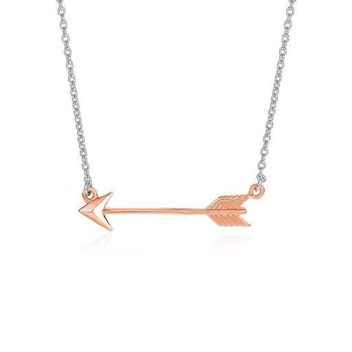 Necklace with Rose Finish Arrow in Sterling Silver Necklaces Angelucci Jewelry   