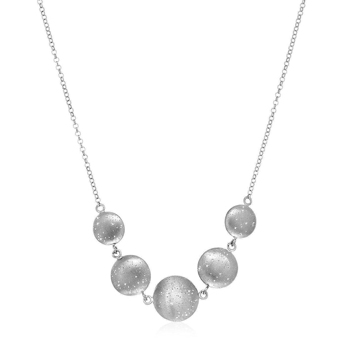 Necklace with Textured Ball Beads in Sterling Silver Necklaces Angelucci Jewelry   