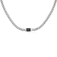 Thumbnail for Sterling Silver Black Sapphire Embellished Weave Necklace Necklaces Angelucci Jewelry   