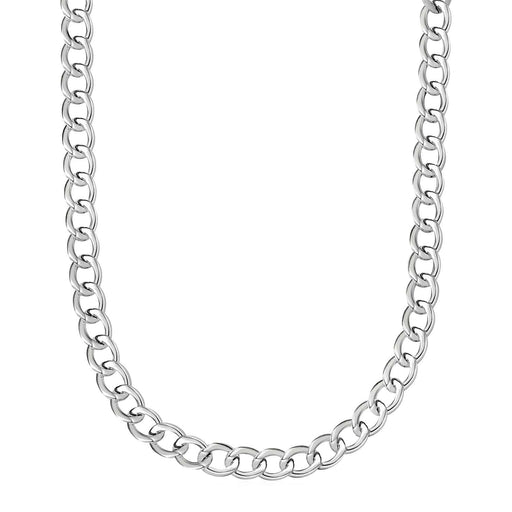 Polished Twisted Oval Link Necklace in Sterling Silver Necklaces Angelucci Jewelry   