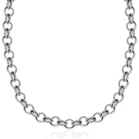 Thumbnail for Sterling Silver Rhodium Plated Classic Rolo Chain Necklace Necklaces Angelucci Jewelry   