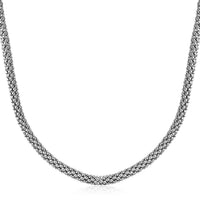 Thumbnail for Sterling Silver Rhodium Plated Popcorn Style Necklace Necklaces Angelucci Jewelry   