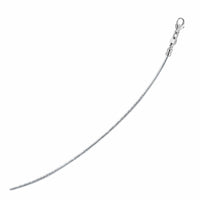 Thumbnail for Silver Omega Chain Necklace with Rhodium Plating (1.55mm) Necklaces Angelucci Jewelry   