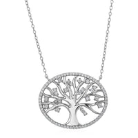 Thumbnail for Tree of Life Necklace with Cubic Zirconia in Sterling Silver Necklaces Angelucci Jewelry   
