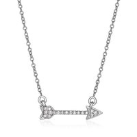 Thumbnail for 14k White Gold 18 inch Necklace with Gold and Diamond Arrow (1/10 cttw) Necklaces Angelucci Jewelry   