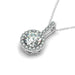 14k White Gold Diamond Halo Round Style Pendant (5/8 cttw) Necklaces Angelucci Jewelry   
