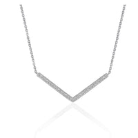 Thumbnail for Diamond Chevron Pendant in 14k White Gold (1/3 cttw) Necklaces Angelucci Jewelry   