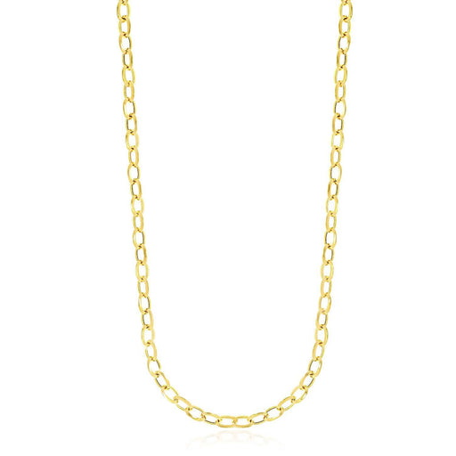 14k Yellow Gold Cable Chain Style Polished Necklace Necklaces Angelucci Jewelry   