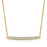 Thumbnail for 14k Yellow Gold Necklace with Gold and Diamond Bar (1/10 cttw) Necklaces Angelucci Jewelry   