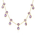 14k Yellow Gold Necklace with Round and Pear-Shaped Amethysts Necklaces Angelucci Jewelry   