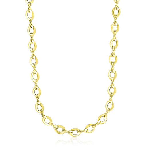 14k Yellow Gold Textured Infinity and Marquis Motif Necklace Necklaces Angelucci Jewelry   