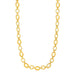 Shiny and Textured Oval Link Necklace in 14k Yellow Gold Necklaces Angelucci Jewelry   