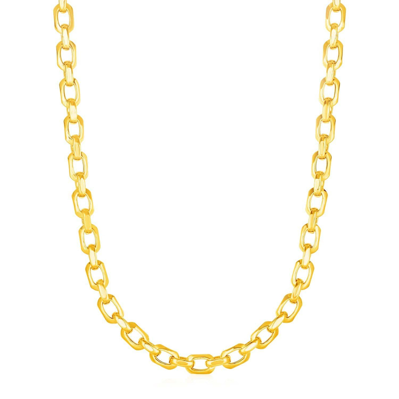 Shiny Oval Link Necklace in 14k Yellow Gold Necklaces Angelucci Jewelry   