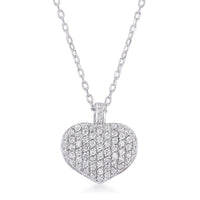Thumbnail for 2.65Ct Rhodium Plated Double-Sided Cubic Zirconia Pave Heart Pendant Necklaces JGI   