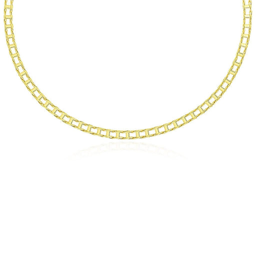 14k Yellow Gold Men's Necklace with Track Design Links Necklaces Angelucci Jewelry   