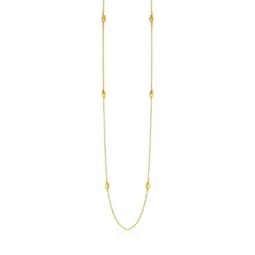 14k Two-Tone Yellow and White Gold Necklace with Teardrop Motifs Necklaces Angelucci Jewelry   