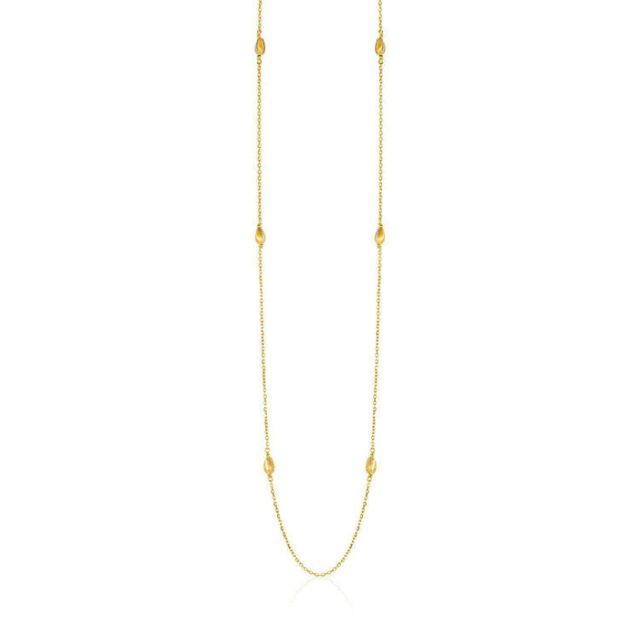 14k Two-Tone Yellow and White Gold Necklace with Teardrop Motifs Necklaces Angelucci Jewelry   