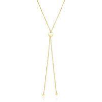 Thumbnail for 14k Yellow Gold Adjustable Heart Style Lariat Necklace Necklaces Angelucci Jewelry   