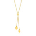 14k Yellow Gold Textured Lariat Necklace with Rounded Beads Necklaces Angelucci Jewelry   