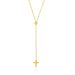 14k Yellow Gold Adjustable Cable Chain Necklace with Cross Necklaces Angelucci Jewelry   