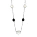 Sterling Silver Diamond Accented Moonstone and Black Onyx Necklace Necklaces Angelucci Jewelry   