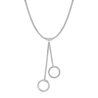 Thumbnail for Necklace with Two Ring and Chain Pendants in Sterling Silver Necklaces Angelucci Jewelry   