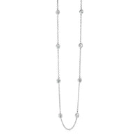 Thumbnail for Station Necklace with Textured Beads in Sterling Silver Necklaces Angelucci Jewelry   