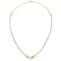 Thumbnail for Bella Tri-Tone Stainless Steel Layered Ball Statement Necklace Necklaces JGI   