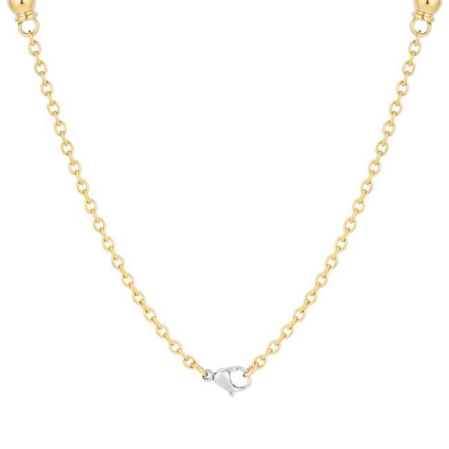 Bella Tri-Tone Stainless Steel Layered Ball Statement Necklace Necklaces JGI   