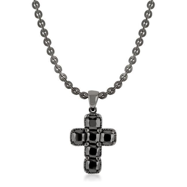 Black Cross Necklace Necklaces JGI   