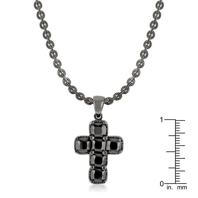 Black Cross Necklace Necklaces JGI   