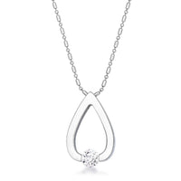 Thumbnail for Contemporary Stainless Steel Tear Drop CZ Necklace Necklaces JGI   