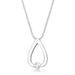 Contemporary Stainless Steel Tear Drop CZ Necklace Necklaces JGI   