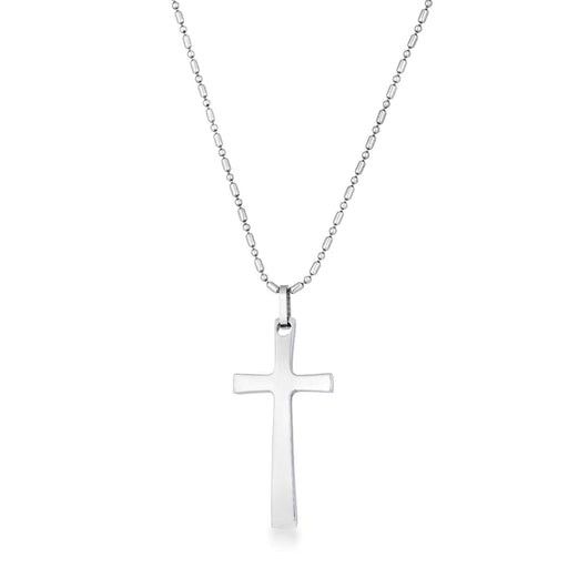 Elegant Elongated Stainless Steel Cross Pendant Necklaces JGI   