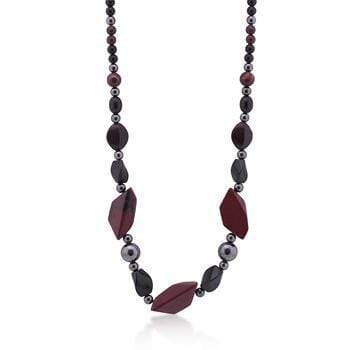Geometric Dark Stones Necklace Necklaces JGI   