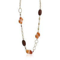 Thumbnail for Gold Chain Necklace With Warm Colored Stones Necklaces JGI   