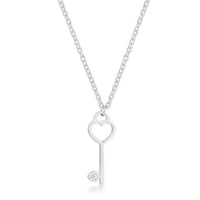 Thumbnail for Kina 0.015ct CZ Rhodium Stainless Steel Key Drop Necklace Necklaces JGI   