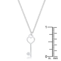 Thumbnail for Kina 0.015ct CZ Rhodium Stainless Steel Key Drop Necklace Necklaces JGI   