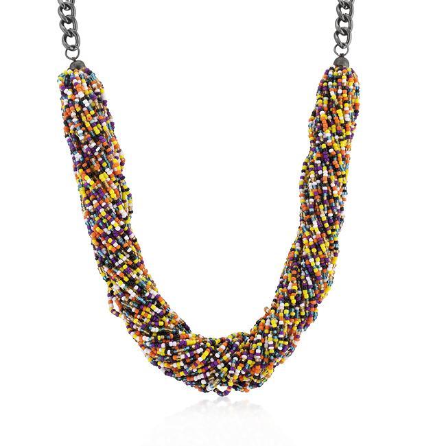 Multicolor Acrylic Bead Twisting Necklace Necklaces JGI   