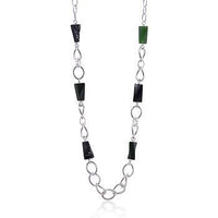 Thumbnail for Silver Chain and Black Bead Necklace Necklaces JGI   